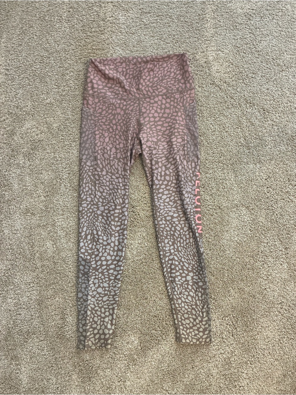 Like new Peloton Ladies Mauve Pink Leopard-Print Leggings